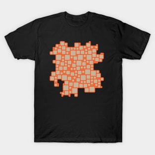 abstract cells pattern in orange and beige T-Shirt